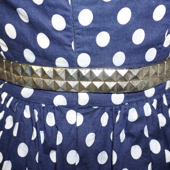 Mandee Blue Polka Dot Strapless Dress - Picture 6 of 8